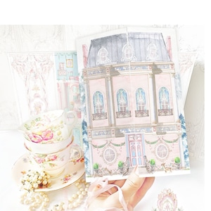 Weihnachtskarte zum Ausdrucken, Marie Antoinette, Puppenhaus, Klappkarte, Weihnachtskarte, Download