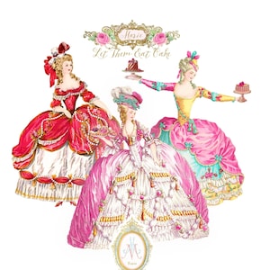 Marie Antoinette paper doll printable, digital download