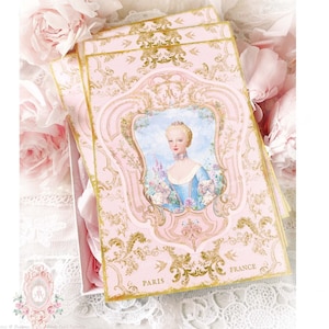 Marie Antoinette, roze, geschenkverpakking, afdrukbaar, cadeaubonnen, afdrukbaar cadeau, digitale download, alleen persoonlijk gebruik