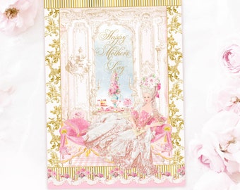 Marie Antoinette, Mothers day, printable card, invitations, prints, home decor, digital download