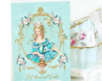 Marie Antoinette, Let them eat cake, printable card, digital download