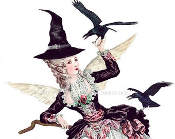 Halloween witch, Paper doll, Halloween printable, digital download