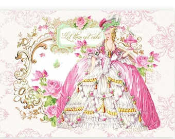 Marie Antoinette, let them eat cake card, digital download