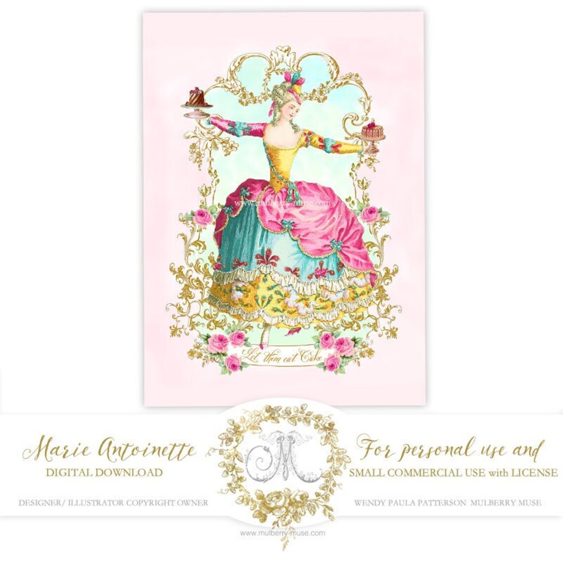 Marie Antoinette Printable Digital Download for Cards - Etsy