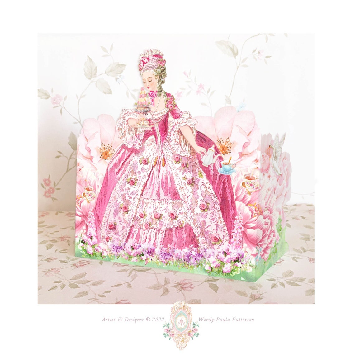 Marie Antoinette Printable Paper Doll Card Rococo Display - Etsy