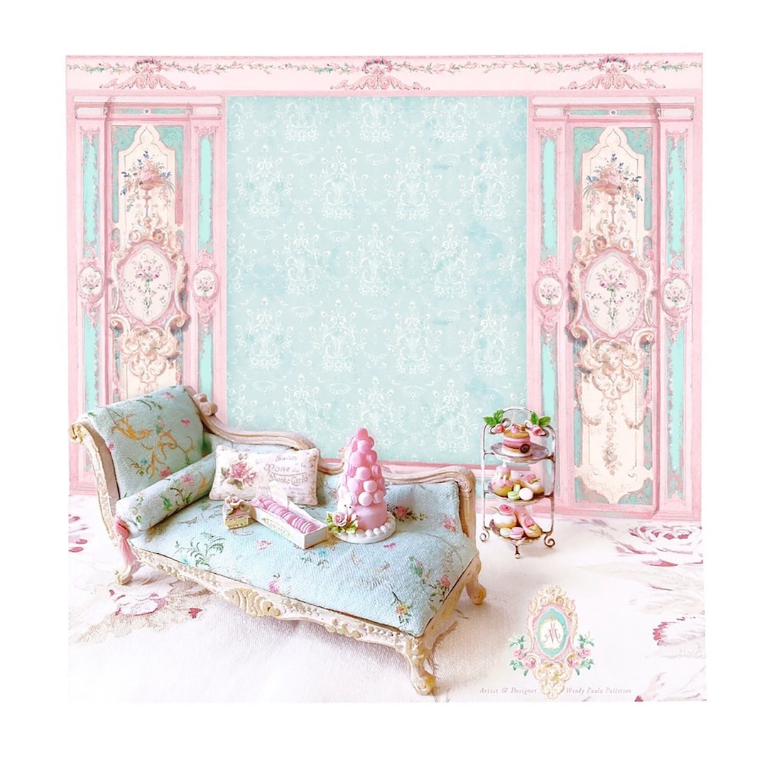 Dollhouse Miniature Wall Panel, Wallpaper, Mural, Printable Download - Etsy