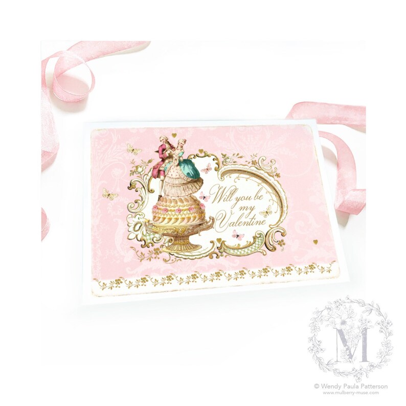Valentine card Will you be my Valentine love card romantic couple