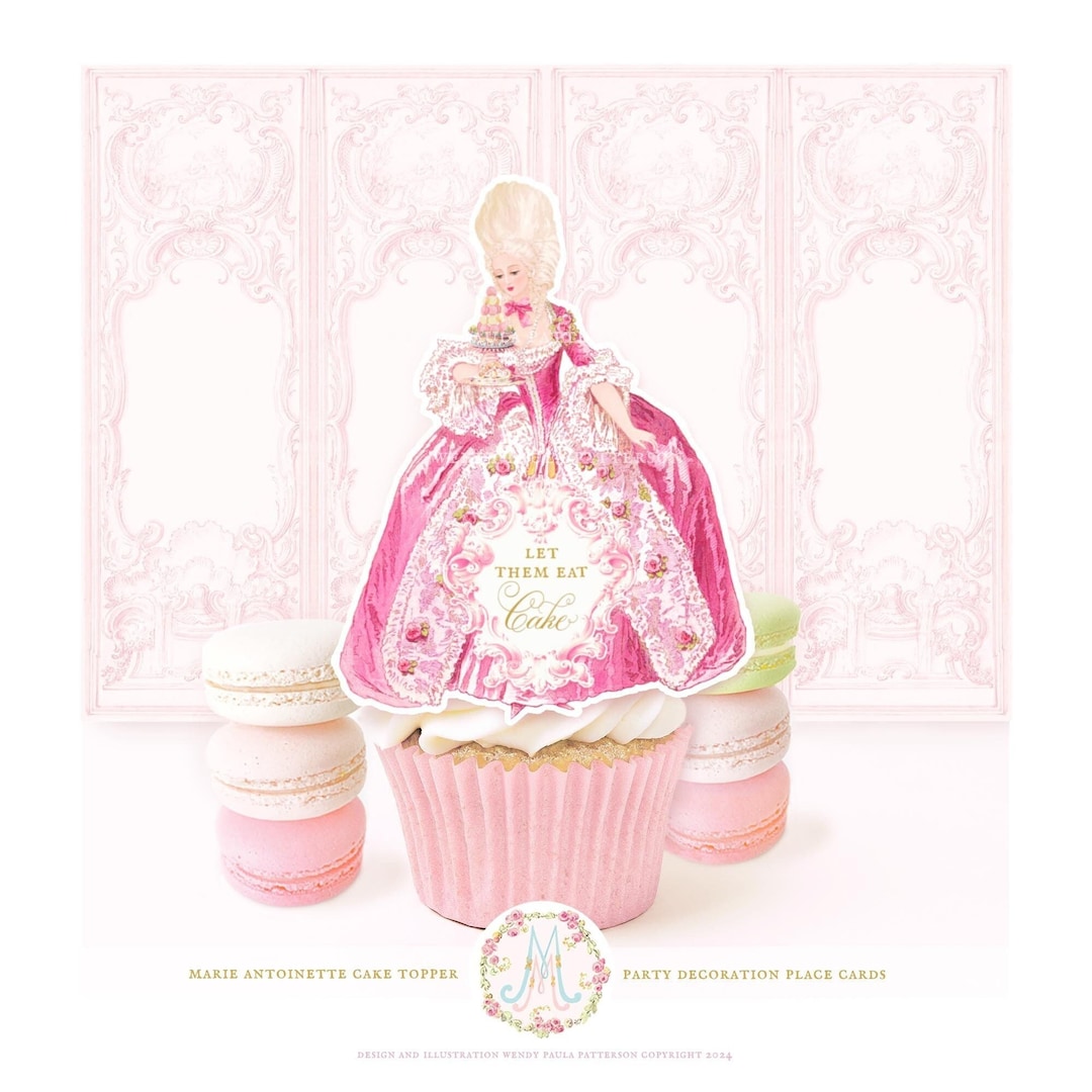 Marie Antoinette, Printable Cake Topper, Party Decor, Paper Doll ...