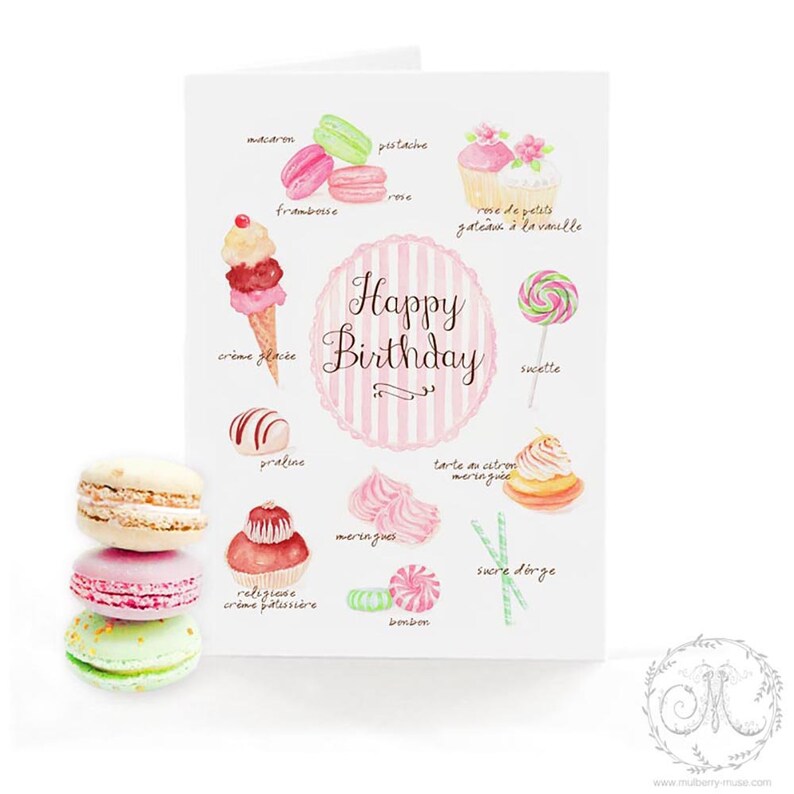 Carte Joyeux Anniversaire Aquarelle Francais Carte Gateau De Etsy Carte Joyeux Anniversaire Aquarelle Francais Carte Gateau De Etsy