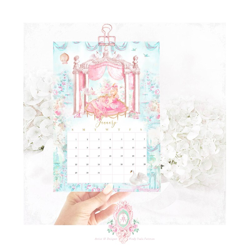 Printable Calendar 2023 Marie French Paris Etsy