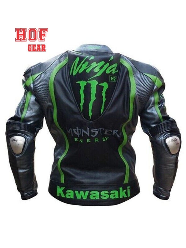 KAWASAKI Ninja H2 Monster Men's Racing Real Cowhide Leather Motorcycle ...