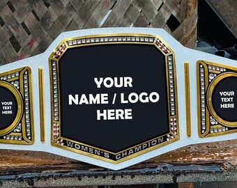 WWE Women's Championship Belt Replica White Strap Premium Wrestling Title Belt Gift for Fans Cosplay Collectors Display Decor