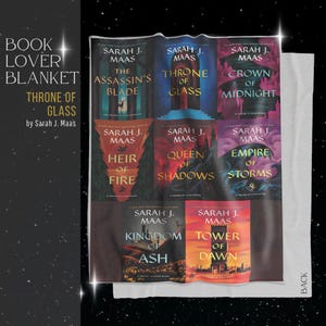 Throne of Glass Blanket – Sarah J. Maas Book Blanket, Fantasy Bookish Gift, Cozy TOG Reading Throw, Y2K Fantasy Decor, SJM Book Fan Gift