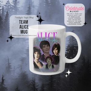 Team Alice Cullen Twilight Mug, Psychic Vampire Coffee Cup, Twilight Aesthetic Merch, Twilight Saga Fandom Gift , Alice Cullen Inspired Mug