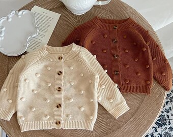 Autumn Baby Sweaters Prom Girls Cardigans Infant Boys Knitwear Outwear