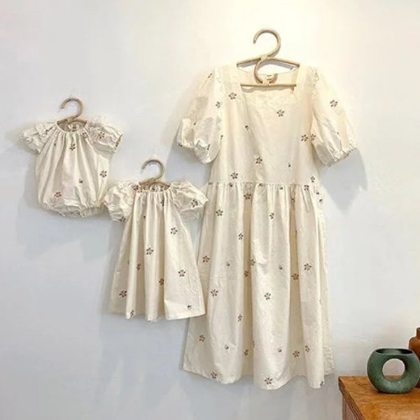 Mère fille robes d'été assorties vêtements pour enfants barboteuse bébé robe femme pour maman et bébé fille vêtements robe