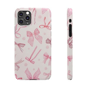 Pink Bow Phone Case – Coquette Aesthetic, Preppy iPhone Cover, Cute Gift for Her, Trendy Soft Girl Accessory