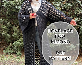 Lovelace BOG Kimono Crochet Pattern - Size XS-4XL (PDF Pattern)