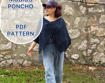 Mobius Poncho Crochet Pattern/ XS - 5XL Crochet Poncho Pattern PDF/ Easy crochet wear / Crochet shawl pattern