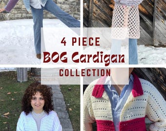 Crochet Cardigan Pattern Collection – 4 PDF BOG Jacket Designs (Digital Download)