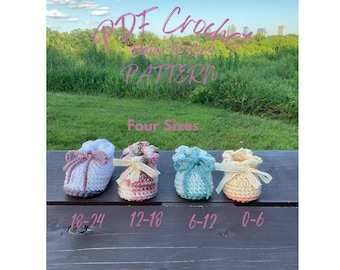 Padrão de botinhas de crochê para bebê FÁCIL/ PDF Sapatos de crochê para bebê/ Sapatos de crochê para bebê/ Padrão de crochê para sapatos de bebê