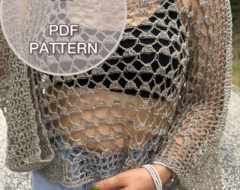 Lovelace Crochet Top Pattern – Easy ,One Piece Crochet Top, XS-5XL (PDF Pattern)