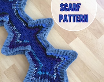 CROCHET STARF SCARF pattern/ crochet scarf pattern / crochet different scarf pattern/ unique style crochet scarf pattern