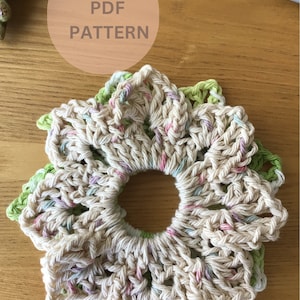 CROCHET SCRUNCHIE PATTERN/ Easy crochet scrunchies/ Crochet scrunchies pdf /Crochet Scrunchie like a flower/ Crochet Patterns