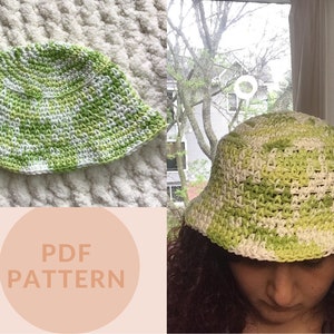 Crochet bucket hat PATTERN/ MEDIUM size adult crochet pattern /PDF crochet hat pattern/ Crochet summer hat pattern/ Crochet bucket hat/