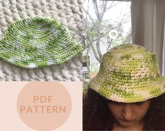 Crochet Bucket Hat Pattern, Easy Adult Size (PDF Pattern)