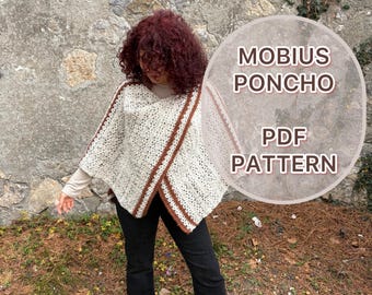 Mobius Poncho Crochet Pattern/ XS - 5XL Crochet Poncho Pattern PDF/ Easy crochet wear / Crochet shawl pattern