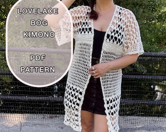 Lovelace BOG Kimono Crochet Pattern (XS-4XL) – Easy Cardigan PDF