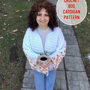 Crochet Darwin Bog Jacket Pattern S/M/XL/2XL/3XL/4XL / Crochet Cardigan Pattern/ Crochet Cardigan Pattern/  Crochet Cardigan