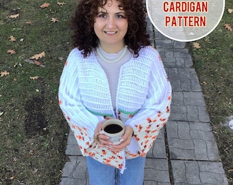 Crochet Darwin Bog Jacket Pattern S/M/XL/2XL/3XL/4XL / Crochet Cardigan Pattern/ Crochet Cardigan Pattern/  Crochet Cardigan