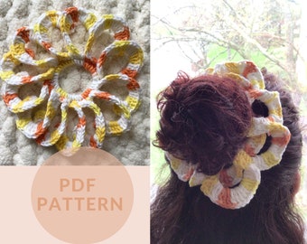 Crochet Sun Scrunchie Pattern, Easy Beginner Tutorial (PDF Pattern)