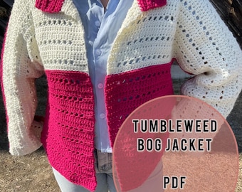 Crochet Tumbleweed BOG Jacket Pattern, XS-5XL (PDF Pattern)