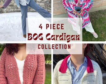Crochet BOG Cardigan Pattern Collection – 4 PDF Digital Patterns