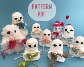 Crochet, Knitter Ghost Pattern/ Low sew crochet halloween ghost pattern/ Crochet easy Halloween Patern / DIY easy crochet cute ghost pattern