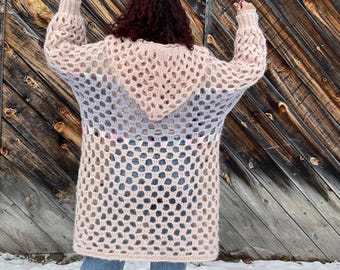 Crochet Origami Bog Jacket XS-6XL PDF Pattern Crochet Jacket with Hoodie  Pattern/ Easy Crochet Cardigan Pattern Crochet Bog Cardigan