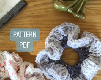 CROCHET SCRUNCHIE PATTERN/ Easy & Quick Crochet Scrunchie Pattern/ Crochet scrunchies pdf /Crochet Scrunchie like a flower/ Crochet Patterns