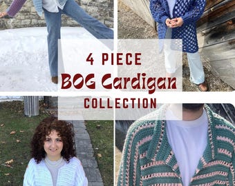 Cardigan Häkelanleitung Sammlung - 4 BOG Jacke PDF Muster (Digitaler Download)