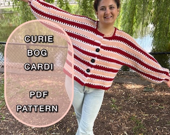 Crochet Curie BOG Cardi Pattern: One-Piece Design (PDF Download)