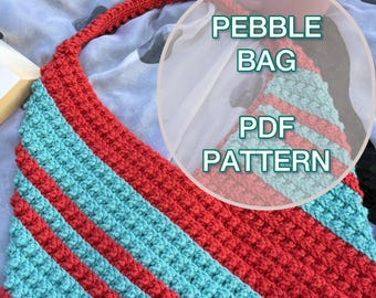 Crochet Pebble Bag Pattern –  (PDF Download) -  Easy & Modern Crochet Bag, Instant Download