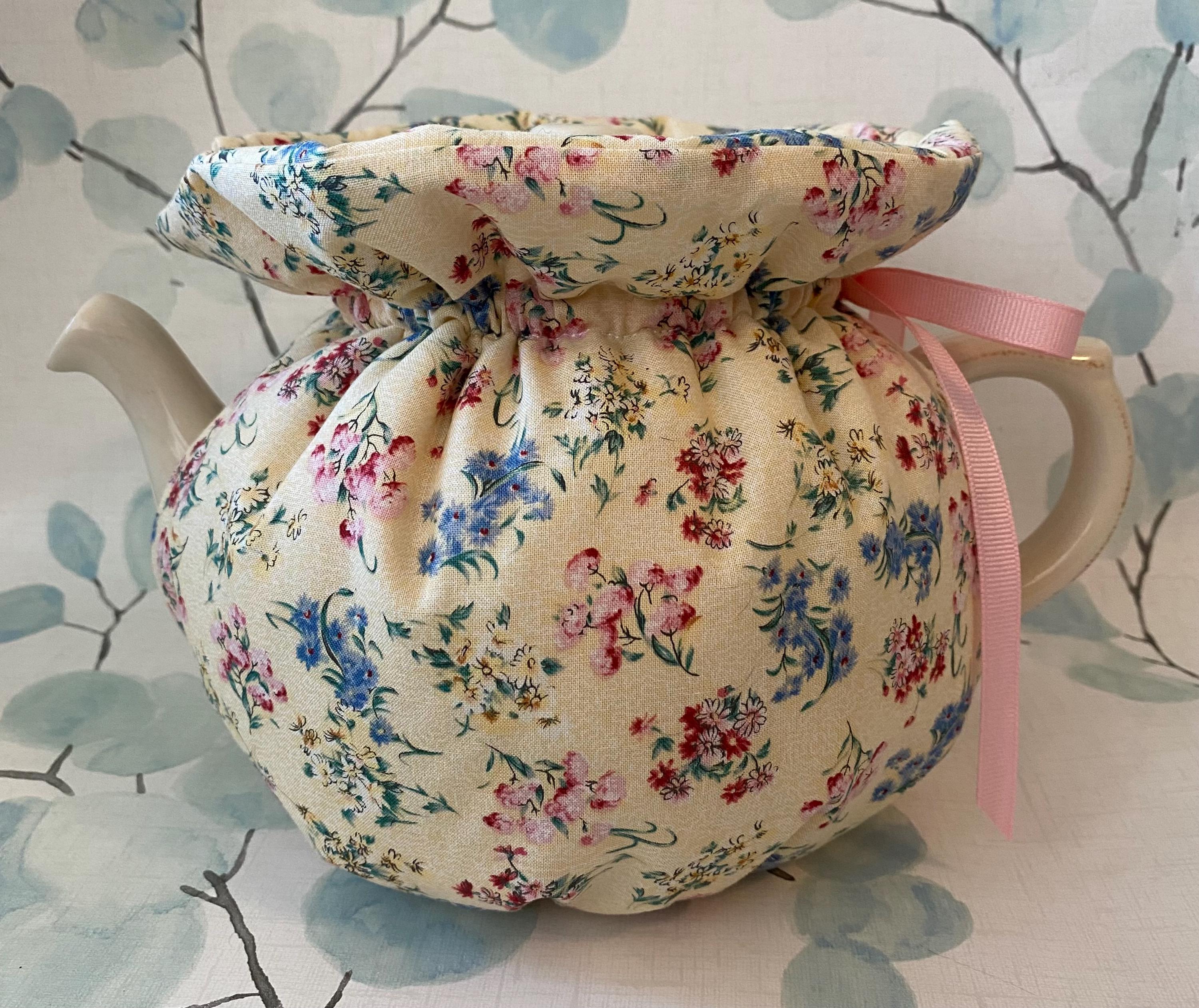 Traditional Floral Tea Cozy fits 4-6 cup Teapot, Vintage Royal Doulton Melody Shelley Chintz fabric, hand made in US, available in 2 sizes
