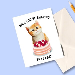 Carte d'anniversaire drôle, carte de gâteau d'anniversaire chat, joli cadeau d'anniversaire pour maman chat, papa chat, petite amie, petit ami, mari, femme, meilleur ami, amour
