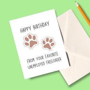 Carte d'anniversaire drôle, carte d'anniversaire patte de chat-chien, joli cadeau d'anniversaire pour chien-chat maman, chien-chat papa, petite amie, petit ami, mari, femme, meilleure amie
