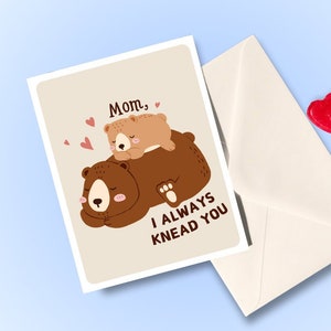 Carte d'anniversaire drôle, carte d'anniversaire ours mignon, carte de fête des mères ours, joli cadeau d'anniversaire pour maman, nouvelle maman, belle-mère, elle, amour