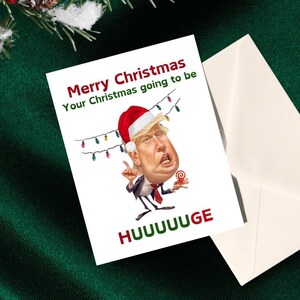 Carte de Noël Trump drôle, carte de vœux, carte de Noël pour papa, cadeau de Noël pour mari, joyeux Noël, carte de Noël pour famille ou amis