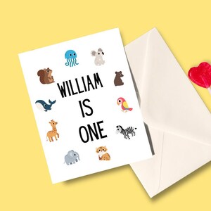 Carte de 1er anniversaire, joyeux anniversaire, cadeau d'anniversaire mignon, pour fille, pour garçon, carte d'anniversaire pour petit-fils, mignon neveu, nièce Carte de 1er anniversaire.