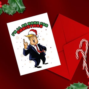 Carte de Noël Trump drôle, carte de vœux, carte de Noël pour papa, cadeau de Noël pour mari, joyeux Noël, carte de Noël pour famille ou amis
